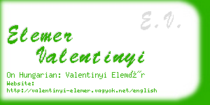 elemer valentinyi business card